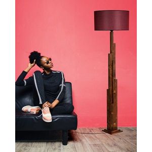 Lampadar, Luin, 8301-2, E27, 60 W, lemn/textil imagine