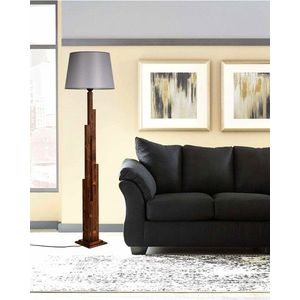Lampadar, Luin, 8301-5, E27, 60 W, lemn/textil imagine