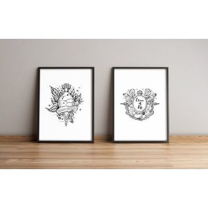 Set 2 tablouri decorative, Alpyros, 2PYSCT-016, 36x51 cm, MDF/PVC imagine