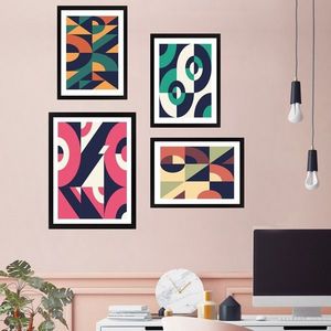 Set 4 tablouri decorative, SET_019, Lulu, 24x29 cm/34x44 cm, plastic imagine