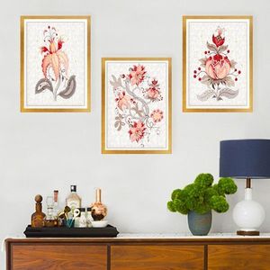 Set 3 tablouri decorative, SET_106, Lulu, 34x44 cm, plastic imagine