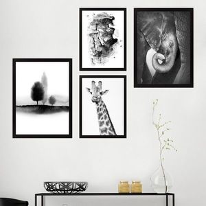 Set 4 tablouri decorative, SET_002, Lulu, 24x29 cm/34x44 cm, plastic imagine