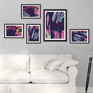 Set 5 tablouri decorative, SET_020, Lulu, 24x29 cm/34x44 cm, plastic imagine