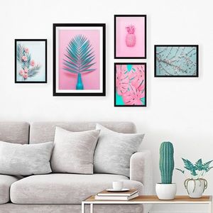 Set 5 tablouri decorative, SET_025, Lulu, 24x29 cm/34x44 cm, plastic imagine
