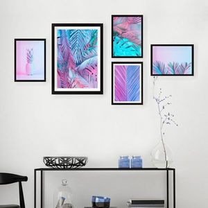 Set 5 tablouri decorative, SET_043, Lulu, 24x29 cm/34x44 cm, plastic imagine
