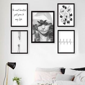 Set 5 tablouri decorative, SET_047, Lulu, 24x29 cm/34x44 cm, plastic imagine