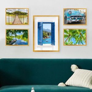 Set 5 tablouri decorative, SET_109, Lulu, 24x29 cm/34x44 cm, plastic imagine
