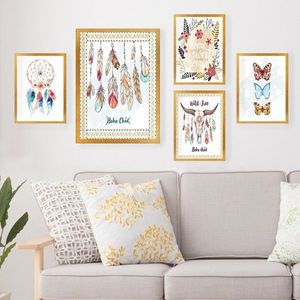 Set 5 tablouri decorative, SET_115, Lulu, 24x29 cm/34x44 cm, plastic imagine
