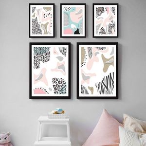 Set 5 tablouri decorative, SET_014, Lulu, 24x29 cm/34x44 cm, plastic imagine