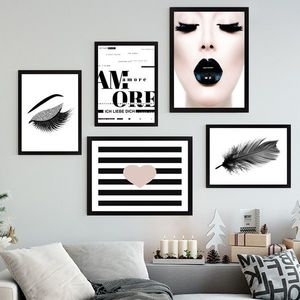 Set 5 tablouri decorative, SET_027, Lulu, 24x29 cm/34x44 cm, plastic imagine