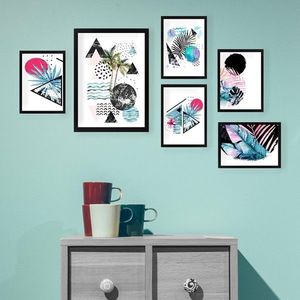 Set 6 tablouri decorative, SET_013, Lulu, 24x29 cm/24x44 cm, plastic imagine
