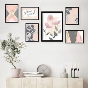 Set 6 tablouri decorative, SET_023, Lulu, 24x29 cm/24x44 cm, plastic imagine