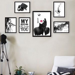 Set 6 tablouri decorative, SET_054, Lulu, 24x29 cm/24x44 cm, plastic imagine