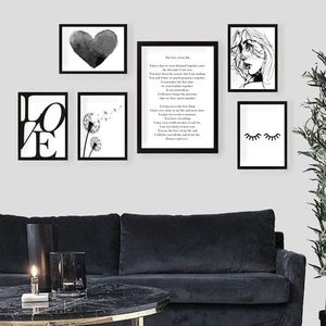 Set 6 tablouri decorative, SET_084, Lulu, 24x29 cm/24x44 cm, plastic imagine
