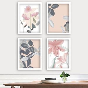 Set 4 tablouri decorative, SET_124, Lulu, 34x44 cm, plastic imagine