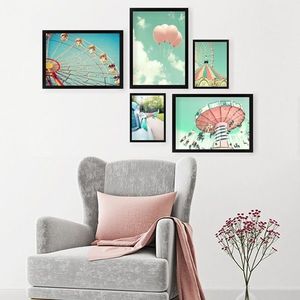 Set 5 tablouri decorative, SET_006, Lulu, 24x29 cm/34x44 cm, plastic imagine