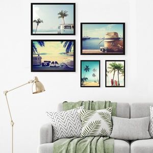 Set 5 tablouri decorative, SET_007, Lulu, 24x29 cm/34x44 cm, plastic imagine