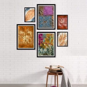 Set 6 tablouri decorative, SET_004, Lulu, 24x29 cm/34x44 cm, plastic imagine