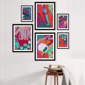 Set 6 tablouri decorative, SET_018, Lulu, 24x29 cm/34x44 cm, plastic imagine