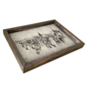 Tava pentru servire, AT-041, 30x40 cm, MDF , Multicolor imagine