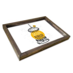 Tava pentru servire, AT-045, 30x40 cm, MDF , Multicolor imagine