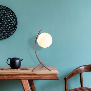 Lampa de masa, Tatum, 584TTM1724, Fier, Alb / Cupru imagine