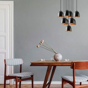 Lustra, Tatum, 584TTM1371, Metal, Negru imagine