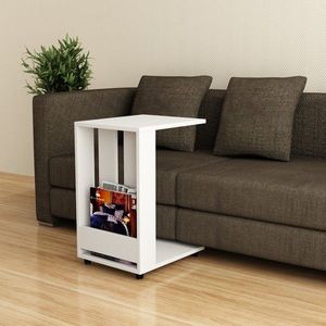 Masuta de cafea Edi, Decortie, 37x45x60 cm, alb imagine
