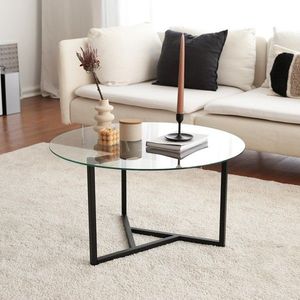 Masuta de cafea Trio Sehpa, Neostill, D75x42 cm, negru/transparent imagine