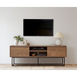 Comoda TV Rodez, Sapphire, 140x40x50 cm, maro/negru imagine