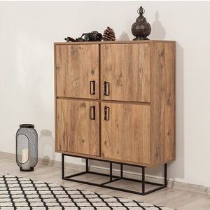Bufet Quantum Solo, Sapphire, 93x36x115 cm, natural/negru imagine