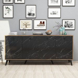 Bufet inferior Elite, Mezza, 180x45x80 cm, maro/negru imagine