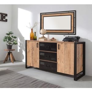Bufet inferior Cosmo Rio, Sapphire, 160x45x80 cm, natural/negru imagine