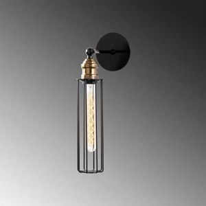 Aplica de perete, Zumra - 705-A, Sheen, 8 x 16 x 40 cm, 1 x E27, 40W, negru imagine