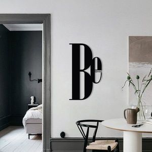 Decoratiune de perete, Be Special, metal, 50 x 29 cm, negru imagine