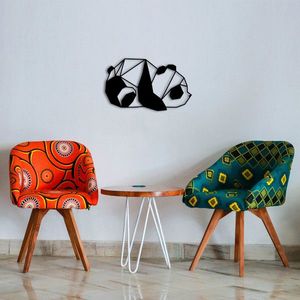 Decoratiune de perete, Panda2 Metal Decor, metal, 52 x 31 cm, negru imagine