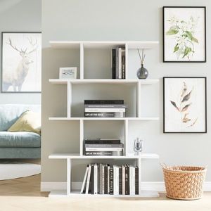 Biblioteca, Colman, Harmon, 90 x 25 x 127.4 cm, pal melaminat, alb imagine
