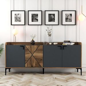 Consola, Hommy Craft, Venedik, 180 x 78 x 35 cm, pal melaminat, nuc/antracit imagine
