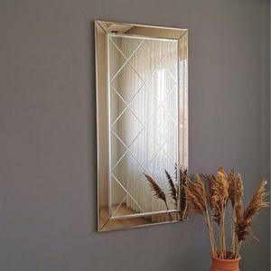 Oglinda decorativa, Neostill, A330D, 65 x 130 x 2.2 cm, mdf, argintiu imagine