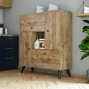 Dulap multifunctional, Mezza, Hercules 3100, 105 x 120 x 35 cm, pal melaminat, nuc imagine