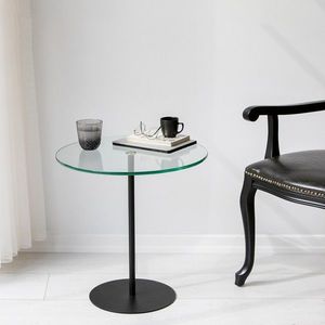 Masa de colt, Neostill, Chill-Out, 50 x 50 x 50 cm, sticla temperata/metal, negru imagine