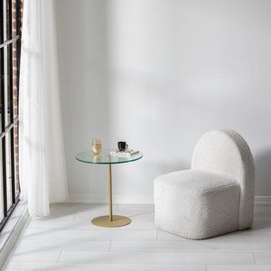 Masa de colt, Neostill, Chill-Out, 50 x 50 x 50 cm, sticla temperata/metal, auriu imagine