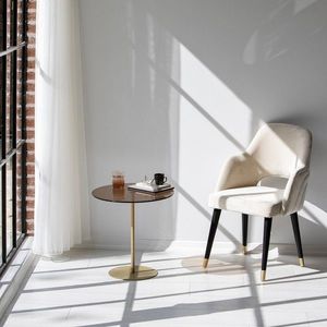 Masa de colt, Neostill, Chill-Out, 50 x 50 x 50 cm, sticla temperata/metal, auriu/bronz imagine