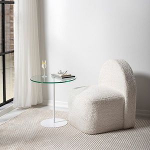 Masa de colt, Neostill, Chill-Out, 50 x 50 x 50 cm, sticla temperata/metal, alb imagine
