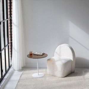 Masa de colt, Neostill, Chill-Out, 50 x 50 x 50 cm, sticla temperata/metal, alb/bronz imagine