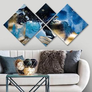 Set 4 tablouri decorative, 4MDF1007501149, MDF, Imprimat UV, Multicolor imagine