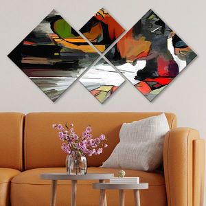 Set 4 tablouri decorative, 4MDF1012329844, MDF, Imprimat UV, Multicolor imagine