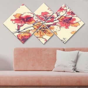 Set 4 tablouri decorative, 4MDF102352135, MDF, Imprimat UV, Multicolor imagine