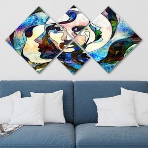 Set 4 tablouri decorative, 4MDF1027050745, MDF, Imprimat UV, Multicolor imagine