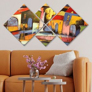 Set 4 tablouri decorative, 4MDF1042732249, MDF, Imprimat UV, Multicolor imagine